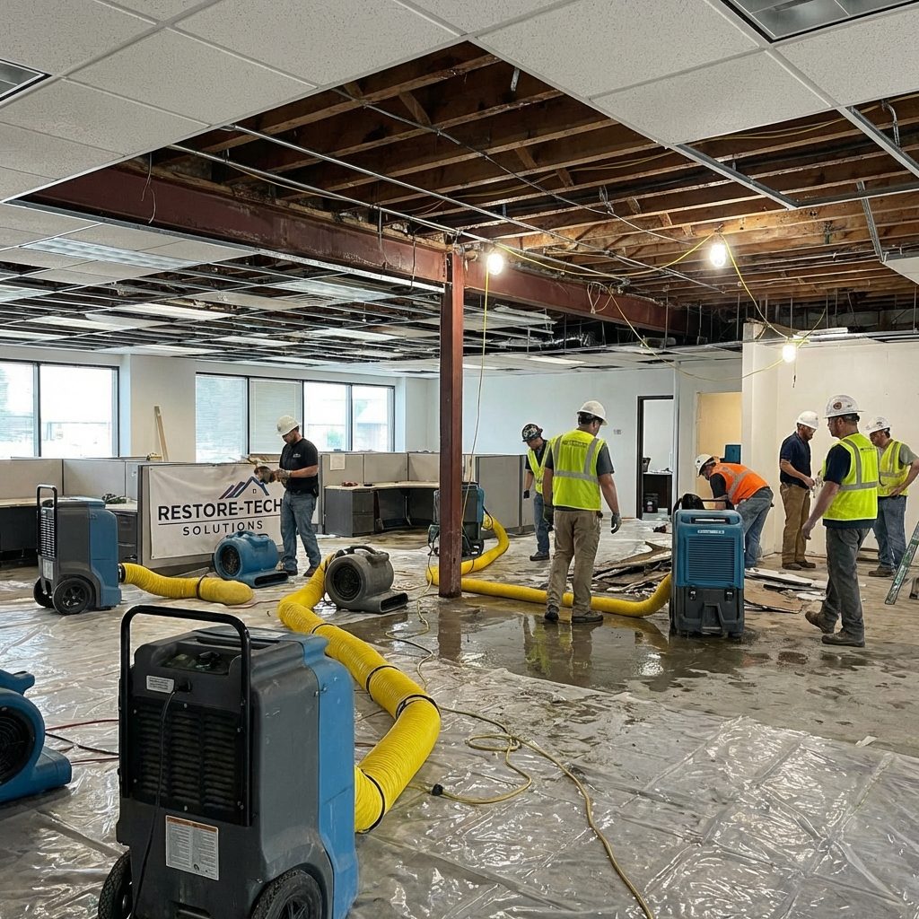 Commercial Water Damage work in progress